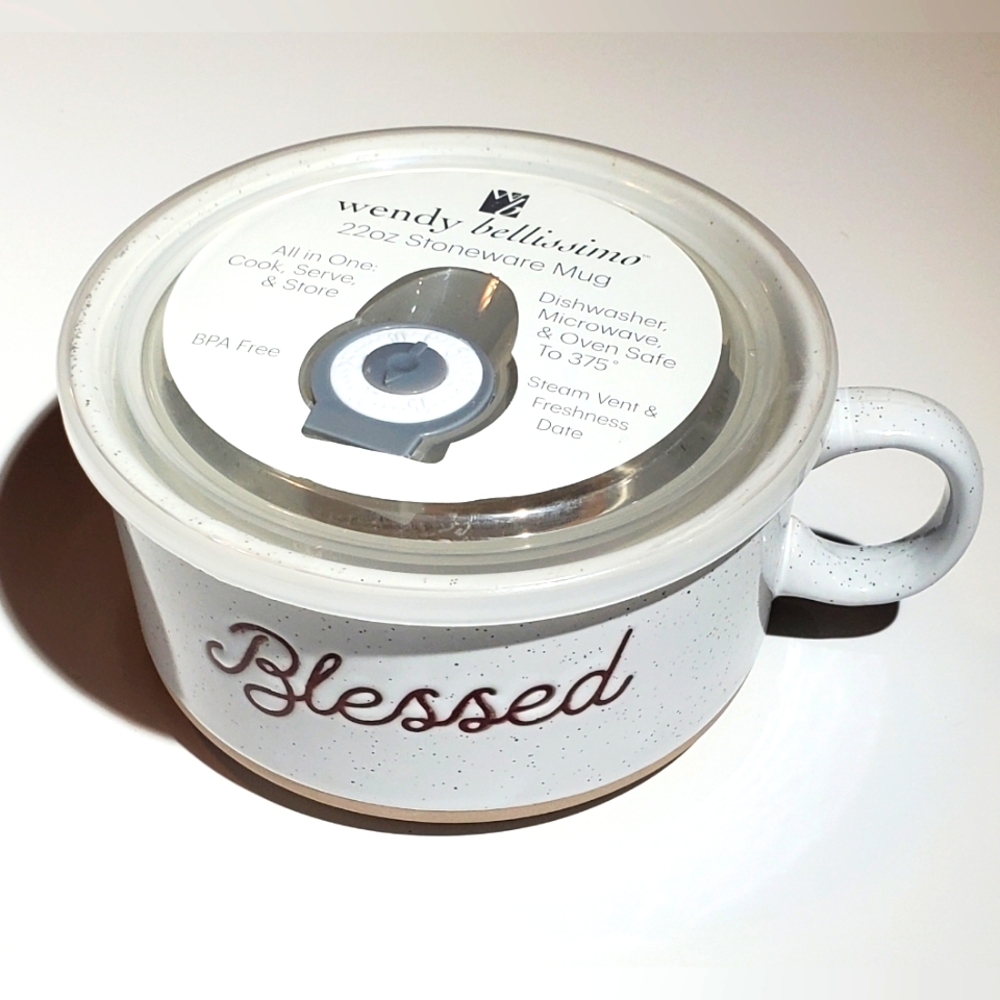 Blessed 22 oz Stoneware Mug with Handle